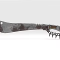 Rusty Machete With Serrated Handle And Decorative Spikes On Worn Blade 3d model