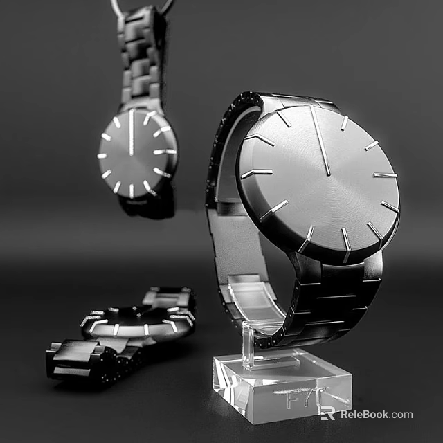 Modern Minimalist Watch With Stainless Steel Band And Sleek Dial Design 3d model 