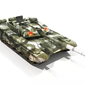 Military Camouflage Tank With Long Gun Barrel And Turret Design