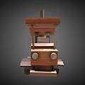Wooden Building Blocks Toy Truck Model With Detailed Cabin And Round Wheels