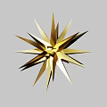Golden Star Shaped Metallic Decorative Piece With Radiant Geometric Design For Modern Interior