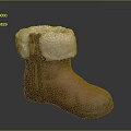 Cozy Brown Kids Ankle Boots With Suede Material White Faux Fur Lining And Zipper