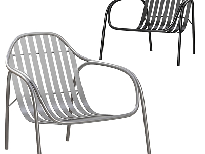 Modern metal single chair 3d model