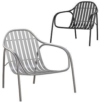 Modern metal single chair 3d model