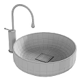 Modern Round Ceramic Wash Basin with Black Faucet and Elegant Bathroom Decor Design
