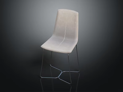 Modern Contemporary Chair With Upholstered Seat Curved Backrest And Sleek Metal Legs 3d model