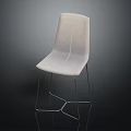 Modern Contemporary Chair With Upholstered Seat Curved Backrest And Sleek Metal Legs