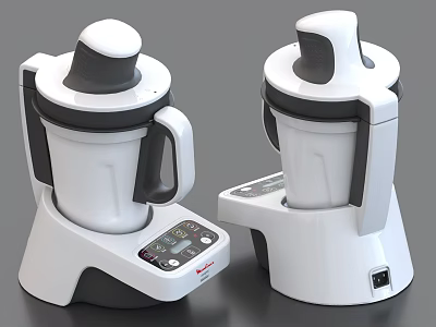 White Kitchen Blenders With Digital Control Panels And Modern Design 3d model