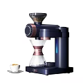 Stylish Modern Kitchen Coffee Maker with Glass Drip Funnel and Cappuccino Cup