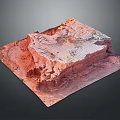 Red Rock Terrain Featuring Layered Structure Eroded Cliffs And Natural Landscape 3d model