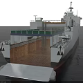 Modern Naval Warship With Helicopter Landing Deck Circular Markings And Radar Systems On Open Sea