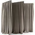 Gray Curtain Designs With Geometric Pattern And Textured Fabric Trim For Modern Interior Decor 3d model