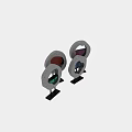 Modern Decorative Ornament Set with Circular Design Colorful Sections and Black Stands