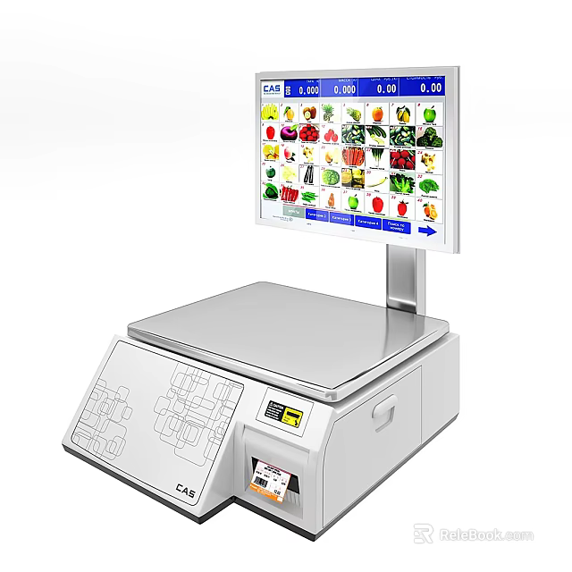 Commercial Weighing Equipment With Digital Display Product Images And Price Information For Retail Stores 3d model 