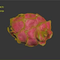 Fresh Ripe Pink Dragon Fruit Close Up On Black Background With Reflection