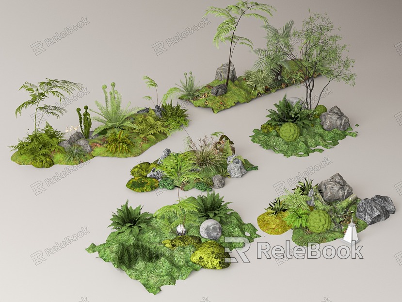 Plant combination green plant pile model