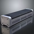 Stylish Modern Outdoor Bench With Metal Frame And Black Comfortable Cushion
