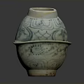 Traditional Ceramic Household Item With Blue And White Pattern And Tray