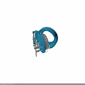 Industrial Blue Mechanical Equipment With Circular Ring Metal Components And Connecting Rods