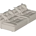 Modern double sofa multiplayer sofa combination 3d model