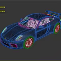 Dark Sports Car With Rear Spoiler Shiny Exterior And Stylish Alloy Wheels