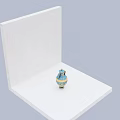 Turquoise And Gold Ceramic Vase With Intricate Patterns And Dual Handles