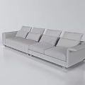 Light Gray Modern Fabric Sectional Sofa With Comfortable Cushions And Sleek Design 3d model