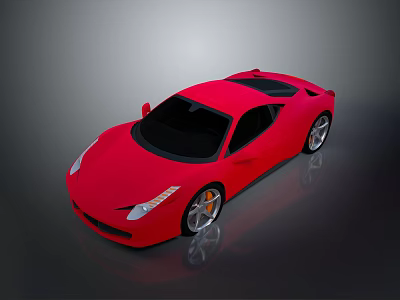 Red Sports Car With Sleek Modern Design And Shiny Exterior Wheels 3d model