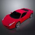 Red Sports Car With Sleek Modern Design And Shiny Exterior Wheels