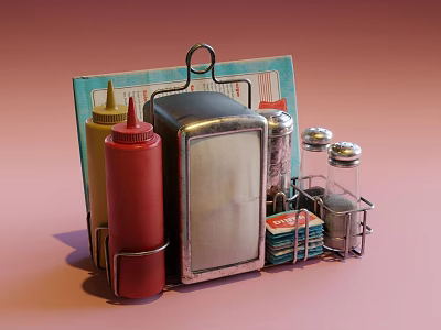 Modern Kitchen Condiment Combination Modern Kitchen Supplies Seasoning Seasoning Household Seasoning Bottle 3d model