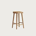 Simple Wooden Stool With Natural Wood Color And Minimalist Design For Home Furniture