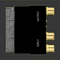 Black HDMI to AV Converter With HDMI Port RCA Ports And Input Output Labels