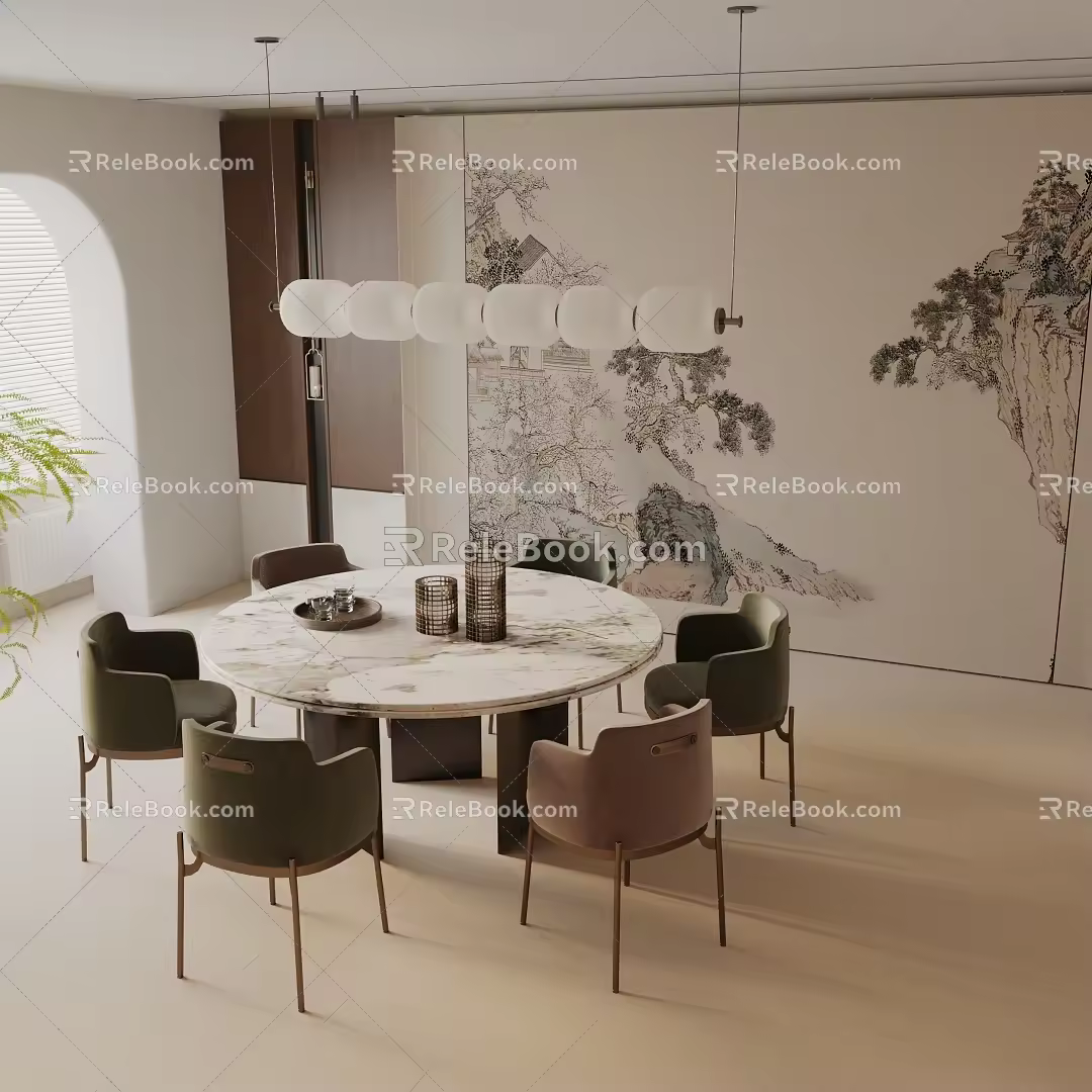 Modern table combination 3d model