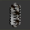 Rusty Metal Tech Device With Green Glowing Strips And Textured Surface