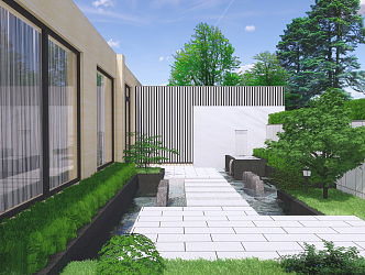 Modern Garden Negative First Floor Garden 3d model