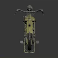 Vintage Yellow Motorcycle With Brown Seat And Classic Metal Frame Design