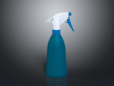 Blue Plastic Spray Bottle With White Nozzle For Daily Cleaning Needs 3d model