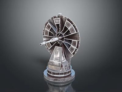 Decorative Metal Death Star Model With Circular Structure Detailed Design And Base Stand 3d model