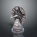 Decorative Metal Death Star Model With Circular Structure Detailed Design And Base Stand