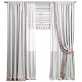 Elegant Gray Pink Curtain Design With Tassel Tieback And Sheer Panel