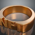 Shiny Golden Ring with Engraved NFT Lettering and Smooth Surface as Stylish Lifestyle Product