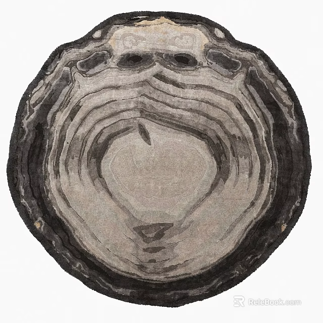 Modern Square Rug With Circular Abstract Patterns For Living Room Decor 3d model