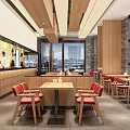 Traditional Lanzhou Spicy Beef Noodle Restaurant With Red Awning White Signboard And Glass Windows