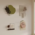 Minimalist Wall Decorations With Shaped Panels Dried Flowers And Pressed Plants 3d model