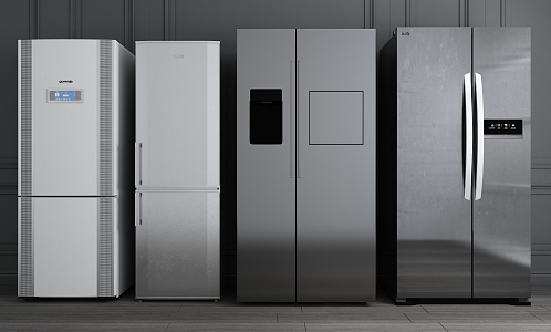 Modern refrigerator single-opening double-door refrigerator combination 3d model