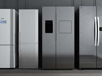 Modern refrigerator single-opening double-door refrigerator combination 3d model