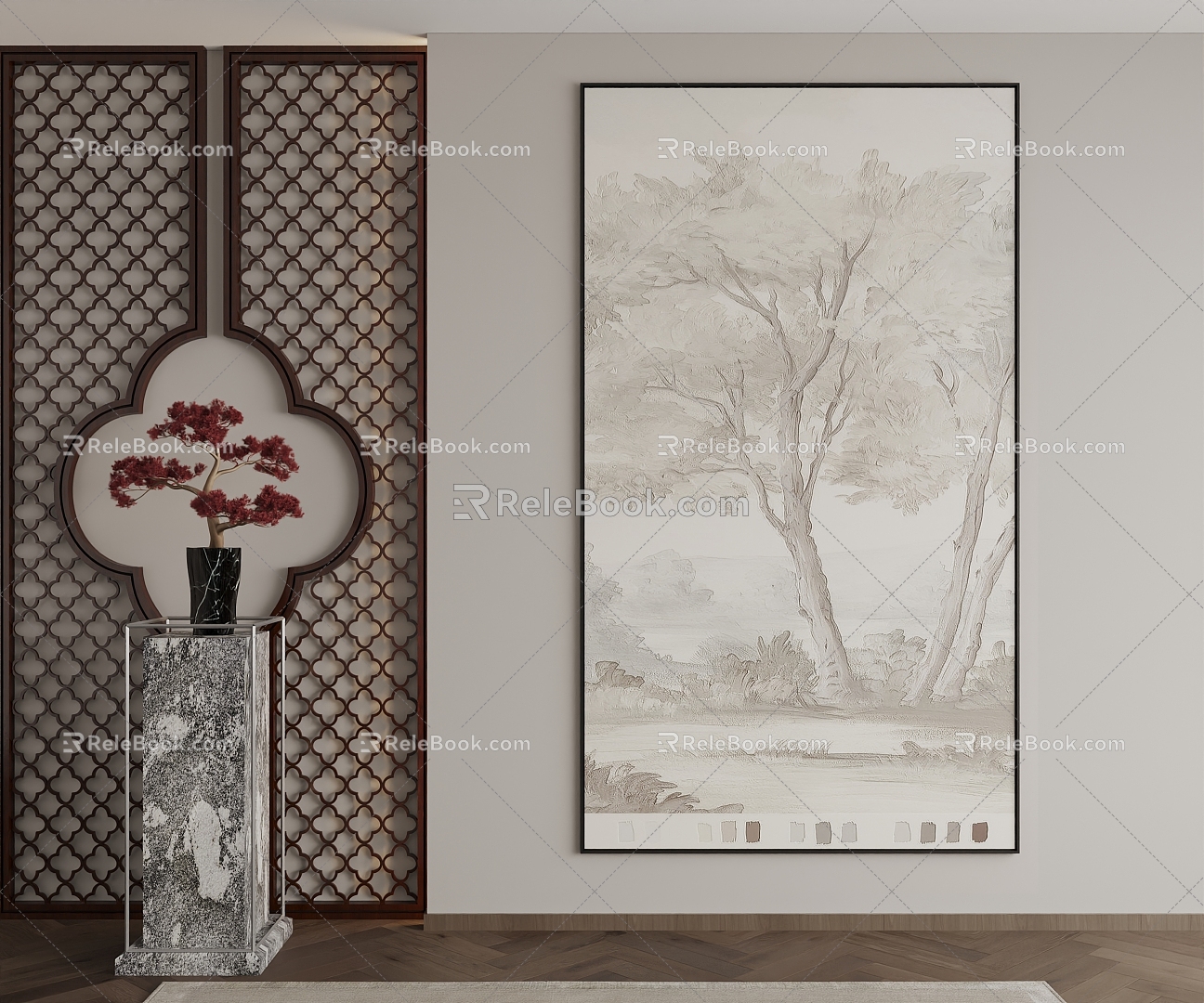 New Chinese Decorative Painting 3d model