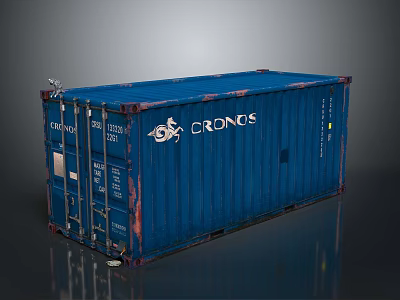 Blue CRONOS Container Building With Steel Structure And Modern Design 3d model