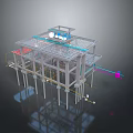 Industrial Platform Structure With Metal Frame Pipes And Support Columns