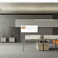 Modern desk employee workbench 3d model